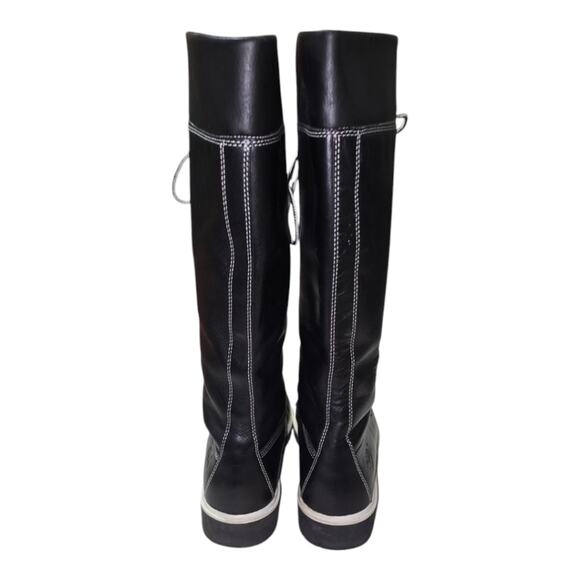 Timberland 23344 / 9326 Black Leather Waterproof Lace-up Tall Boots 6 5 M - Picture 7 of 11